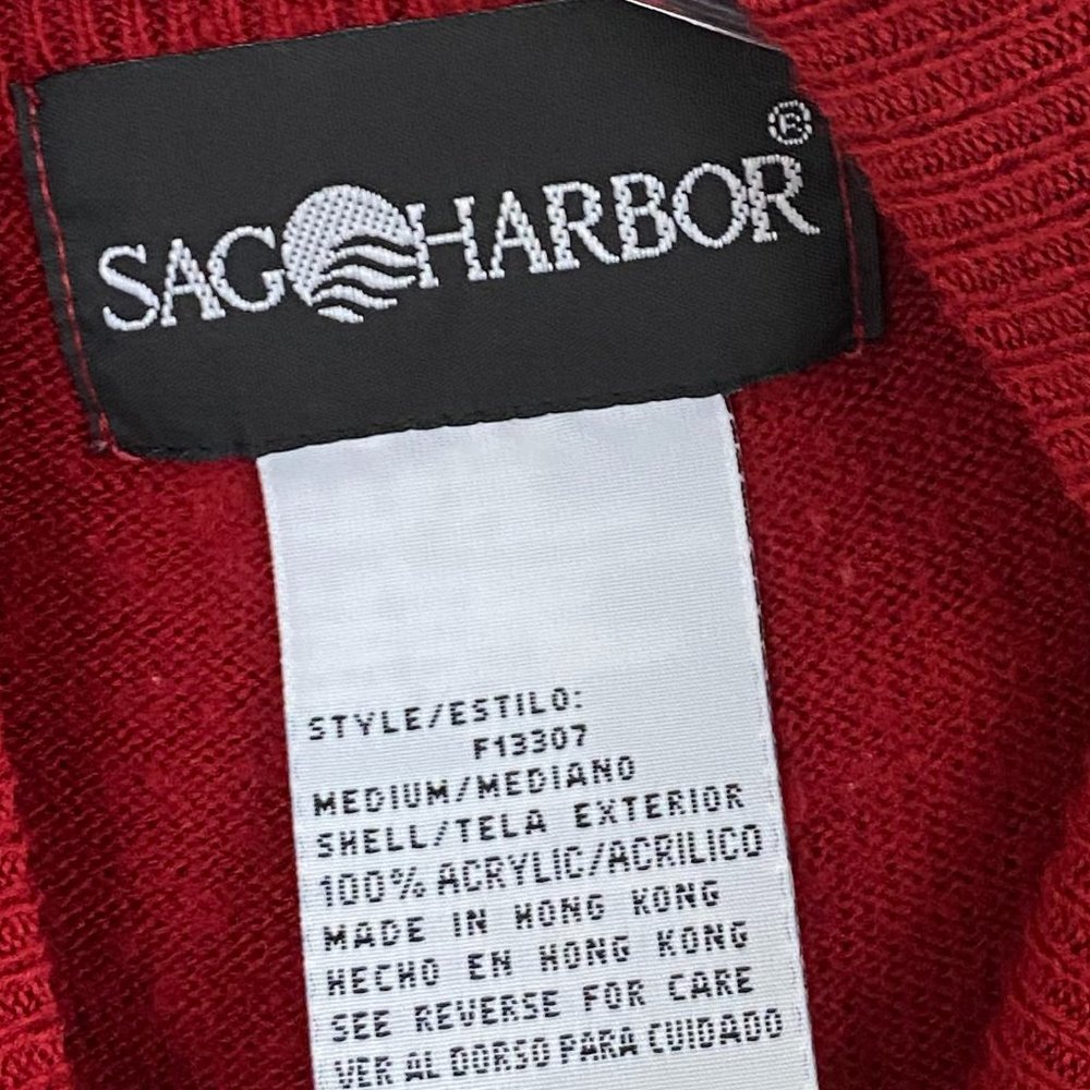 Vintage Red Argyle Mock Neck Sweater - Picture 4 of 4